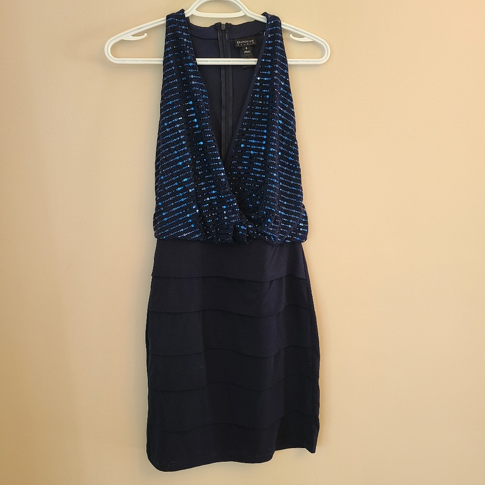 Navy Blue Sequin Dress